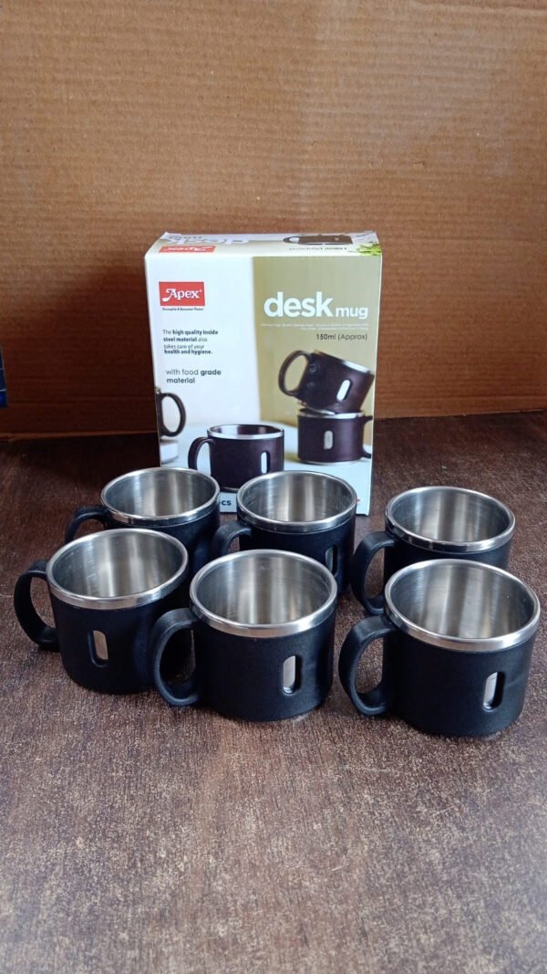 Apex Stainless Steel Desk Mug (6 Pc)