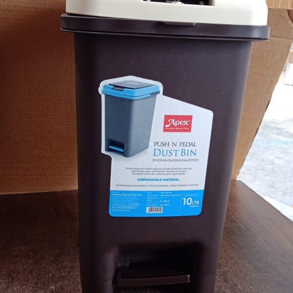 WhatsAppImage2025-05-21at13.59.25.jpg Apex Push N Pedal Plastic Dustbin 10L Capacity (1 Pc)