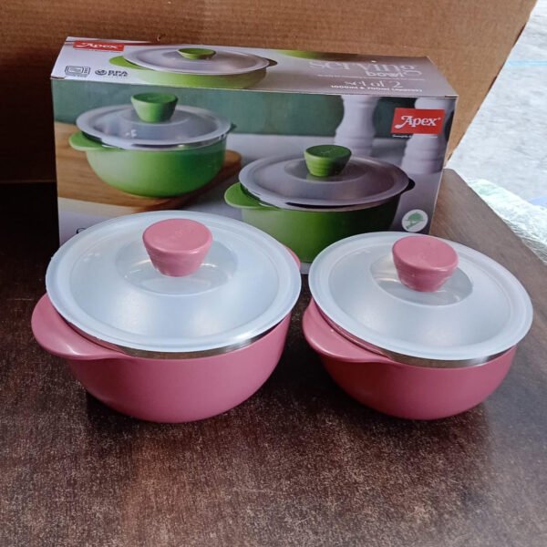 Apex Premium Plastic Serving Bowl Set with Lids (2 Pc)