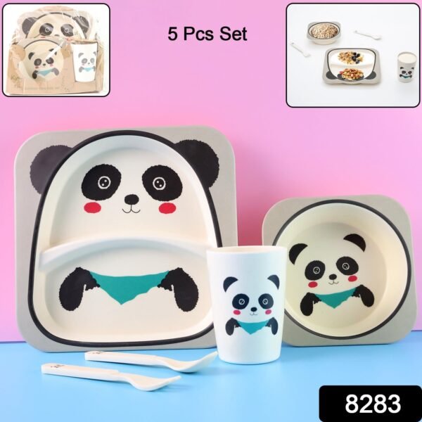 Eco-Friendly Panda-Themed Kids Dinnerware Set (5 Pc)