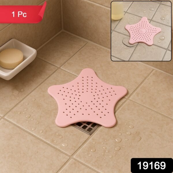 WhatsAppImage2025-06-10at11.49.49.jpg Baby Pink Silicone Star Shaped Sink Filter Bathroom Hair Catcher Drain Strainers