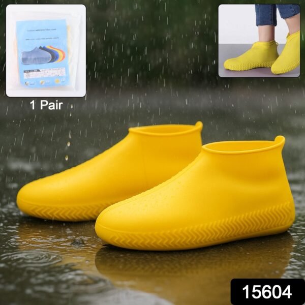WhatsAppImage2025-07-07at14.14.47.jpg Yellow Non-Slip Silicone Rain Shoe Cover – Waterproof Foldable Anti-Skid (1 Pair)