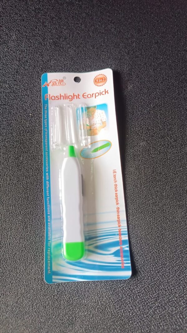 5-in-1 LED Flashlight Earpick with Interchangeable Transparent Ear Wax Removal Heads