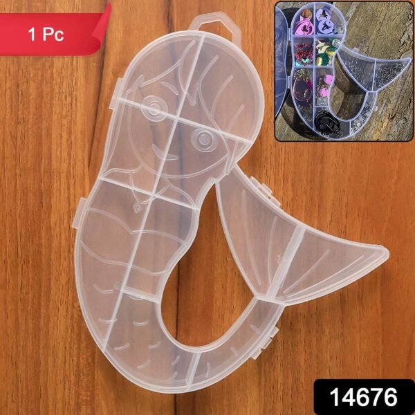 Mermaid Shape Plastic Storage Organizer Box (1 Pc)