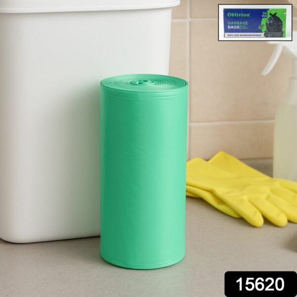 WhatsAppImage2025-08-12at2.58.20PM_1.jpg Bio-degradable Eco Friendly Garbage / Trash Bags Rolls (19" x 21") (Green)