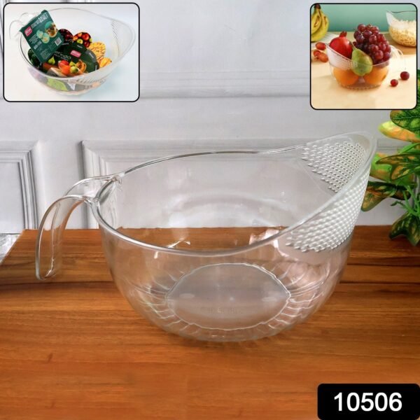 Supermom Multipurpose Transparent Plastic Bowl / Basket with Handle (1 Pc)