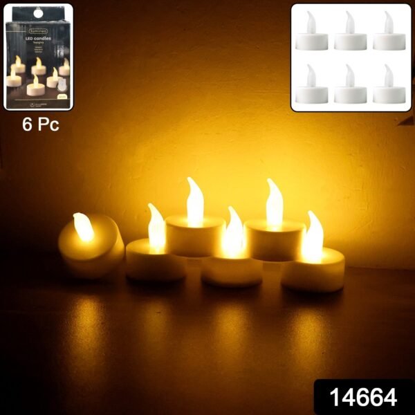 LED Flameless Tealight Candles Lights (6 Pc / Without Remote)