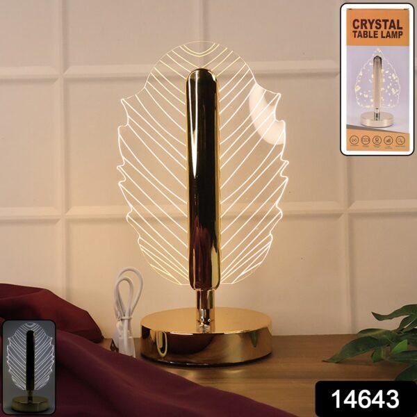 WhatsAppImage2025-09-08at16.15.28_cc39d13b.jpg Premium Leaf Shape Crystal Table Lamp (1 Pc)