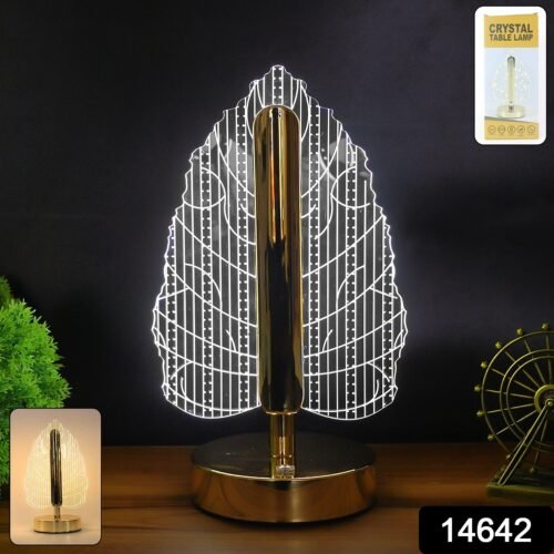 WhatsAppImage2025-09-08at3.38.28PM.jpg Elegant Plastic LED Table Lamp with Leaf Design Shade (1 Pc)