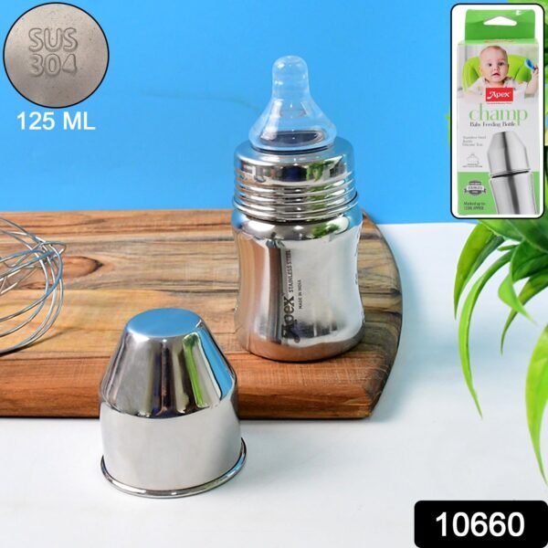 WhatsAppImage2025-09-10at1.51.30PM.jpg Apex Premium Stainless Steel Baby Feeding Bottle (125 ML / 1 Pc)