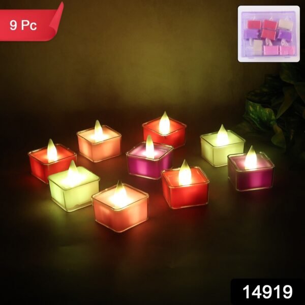 LED Flameless Decorative Tealight Candles - (9 Pc / Set)
