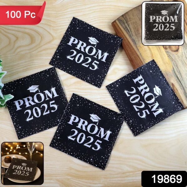 Prom 2025 Party Napkins (33 x 33 Cm / 100 Pc)