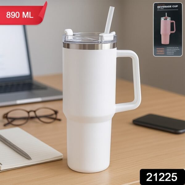 890 ML Insulated Stainless-Steel Travel Tumbler White Color (1 Pc )