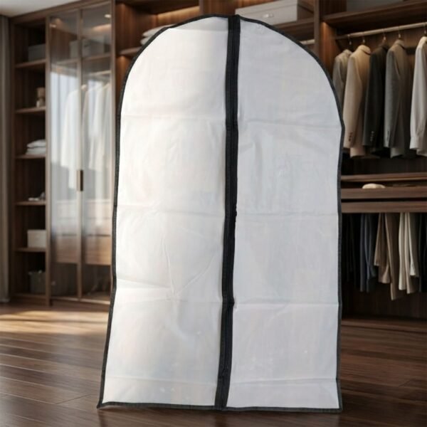 WhiteblackSuitStorageBags-05.jpg Transparent Garment Cover with Front Zipper (100 × 60 cm, 1 Pc)