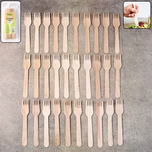 Wooden-Fork-01.jpg Freshee 160mm Wooden Fork – 30 Pcs Pack