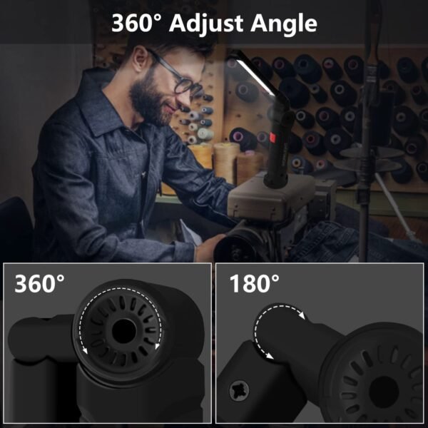 Compact Rechargeable Small LED Work Light with Adjustable Arm and Magnetic Base