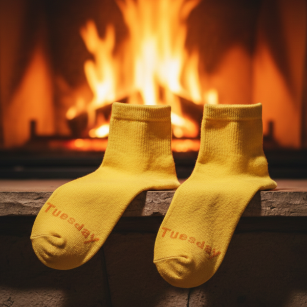YellolwSocks-05.png Tuesday Theme Yellow Casual Socks (1 Pair)