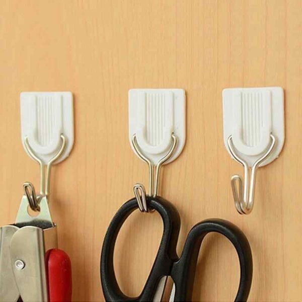 ZLinKJ-6pcs-Self-adhesive-White-Wall-Hook-Hanger-Plastic-Sticky-Door-Robe-Hooks-Holder-for-Clothes.jpg_q50_2_0d1ae037-70db-4a6e-a936-7e4a260326f5.jpg Adhesive Sticker ABS Plastic Hook Towel Hanger for Kitchen / Bathroom