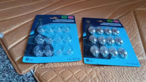 Plastic Multipurpose Wall hanging hook (12 Pcs Set / Mix Design)