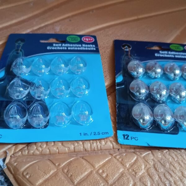 Plastic Multipurpose Wall hanging hook (12 Pcs Set / Mix Design)