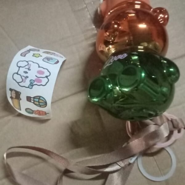 Cute Plastic Water Bottle with Strap & Stickers  Kids School Bottle (1 Pc)