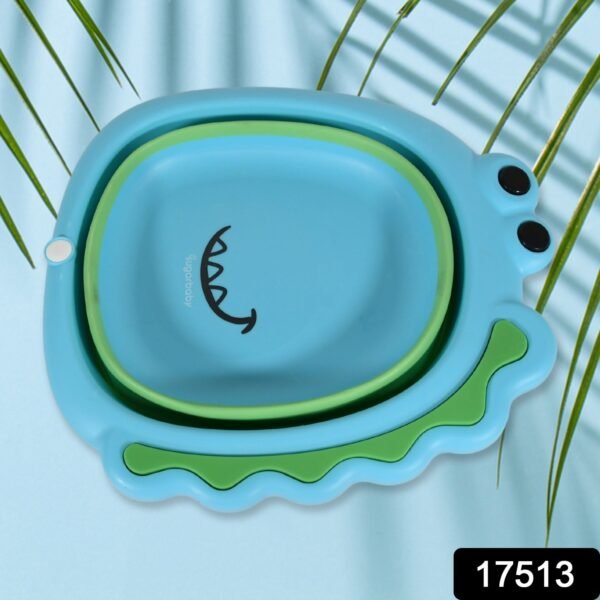 a0a43d82-39f7-4b7f-a223-046a2546c3cc.jpg Frog Shape Foldable Baby Wash Basin – Space-Saving Face Washing Tub (33×31cm)