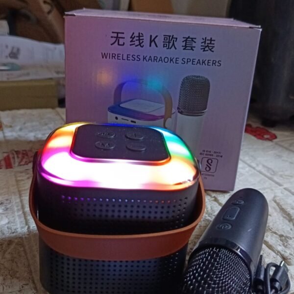 Wireless Speaker Microphone Set with RGB Light – Portable Karaoke