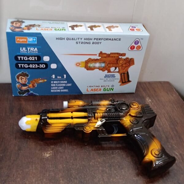 TTG LED Laser Gun Toy – Battery Operated Space Blaster Flashing Lights & (1 Set)