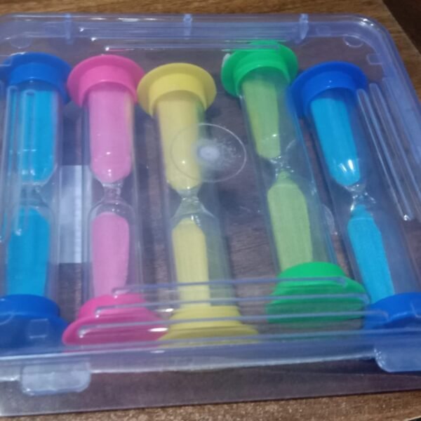 Plastic Hourglass Sand Timer Set – 3-Min Sand Clock for Kitchen, Office & Kids (5 Pc)