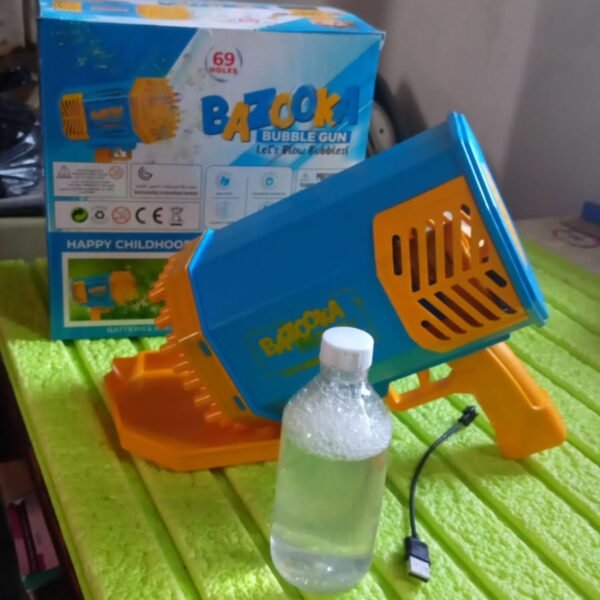 69 Holes Big Rechargeable Bubble Gun Powerful Machine Toy for Kids and Adults