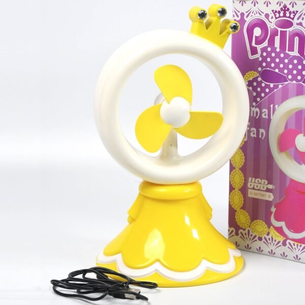 Princess Portable Fan – Bright Color Desktop USB & Battery Operated (Battery Not Included)
