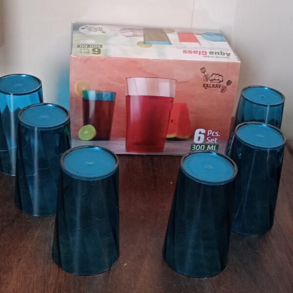 Premium 300ml Transparent Glass Set for Water, Juice & Cocktails (Set of 6)