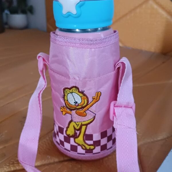 Thermos steel Double Wall Vacuum Bottle With Cover & Strap 600ml Approx