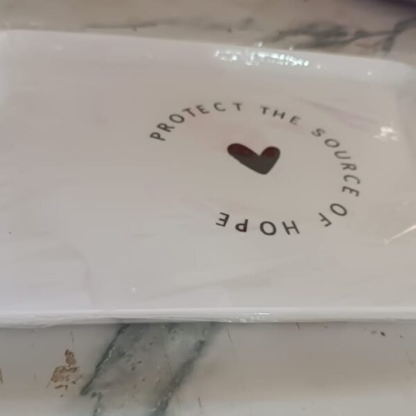 Elegant Printed Plastic Serving Tray with Motivational Quote