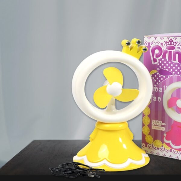Princess Portable Fan – Bright Color Desktop USB & Battery Operated (Battery Not Included)