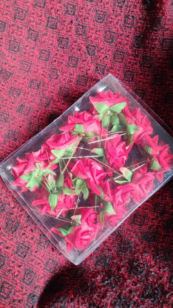 a4026543-c777-47c8-a684-b4f8a55d734b.jpg Hair Clip Red Rose Bridal Hair Pins Rose (12 Pcs Set / Red Color Only)