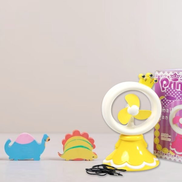 Princess Portable Fan – Bright Color Desktop USB & Battery Operated (Battery Not Included)