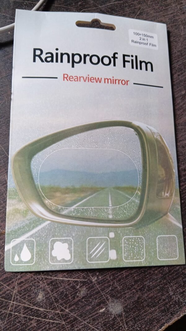 Anti-Fog & Anti-Scratch Rearview Mirror Film – HD Protective Sticker (1 Pc)