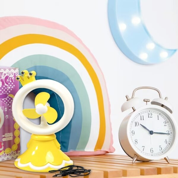Princess Portable Fan – Bright Color Desktop USB & Battery Operated (Battery Not Included)