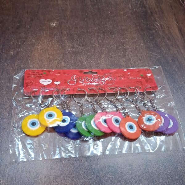 Evil Eye Rubber / Silicone Keychain (12 Pcs Set / Mix Color)