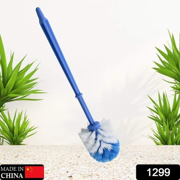 Plastic Round Toilet Cleaner Brush – Hockey Stick Shape Bathroom Brush