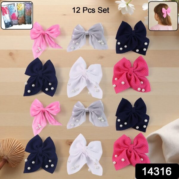 a7a29158-a6d9-4b35-b7ea-d13d68ef717b.jpg Hair Bow Knot Clip Suitable Girls (12 Pc / Multicolour & Mix Design)