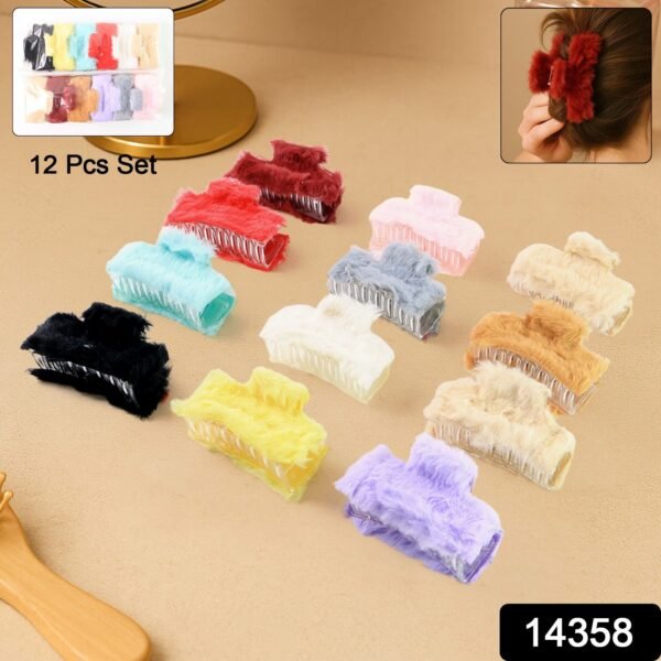 a7d7bc12-f36d-4407-aa18-7b2006c1715e.jpg Soft Velvet Furry Hair Clutcher Clips Set (12 Pc)