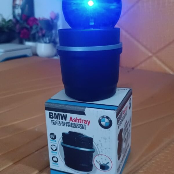 Portable Car Ashtray with Lid and Blue LED Light (1 Pc / With Color Box)