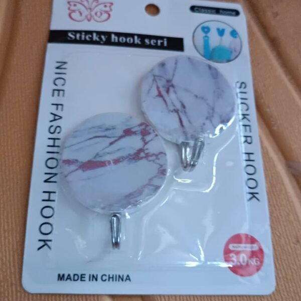 Multipurpose Strong Round Hook Self-Adhesive hooks (2 Pc Set)