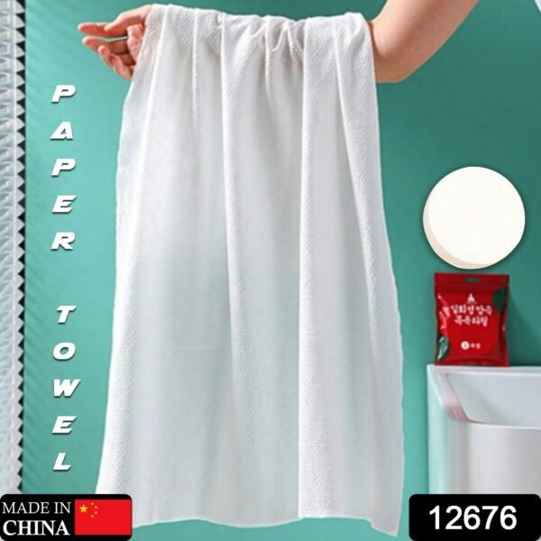 Compressed Towels Portable Disposable Compressed Cotton Coin Tissue Towel for Travel (30x25 Cm)