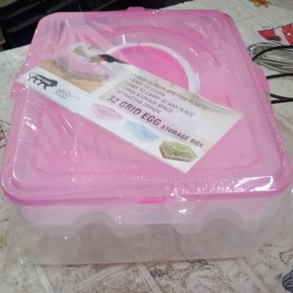 2 Layer 32 Grid Egg Tray with Lid Carrier Holder1 Pc