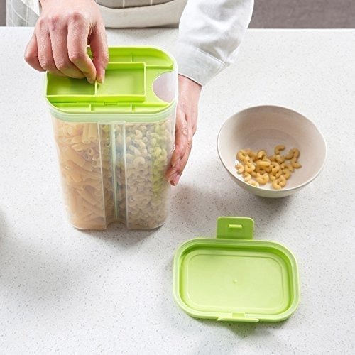 2L Airtight Food Grain Storage Container – 2 Sections