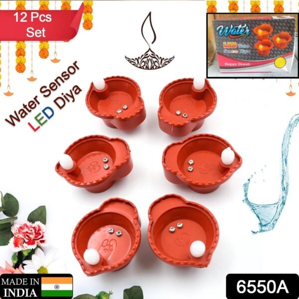 Water Sensor Diyas for Diwali Decoration | Diyas for Home Decoration| Diwali Decoration Items for Home Decor Diyas | Diwali LED Diyas Candle with Water Sensing Technology E-Diya, Diwali (12 Pc Set)