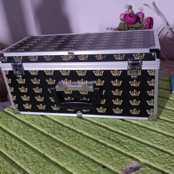 Wooden & Aluminium Portable Suitcase Travel Tool Box (38×17×18 Cm / 1 Pc)